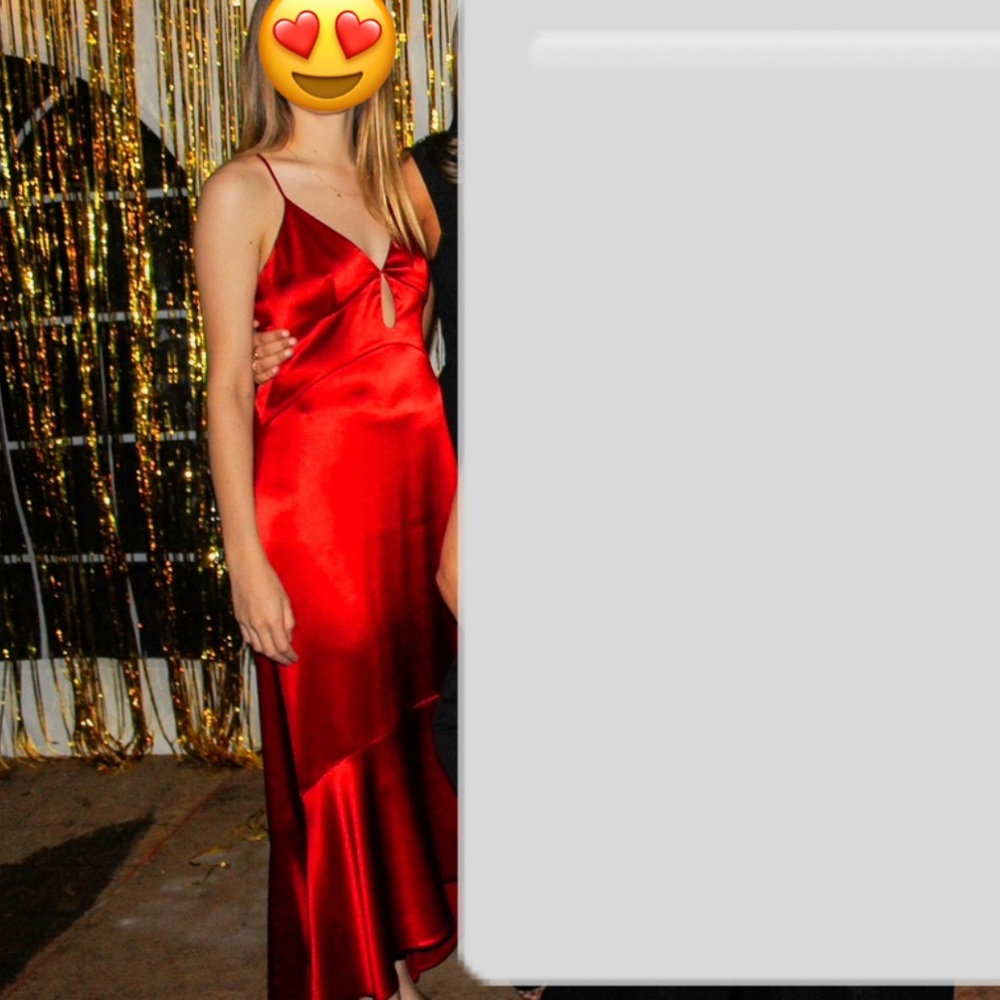 Red Satin Black-Tie ready Dress